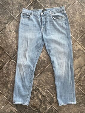 7 FOR ALL MANKIND JOSEFINA Light Blue Slim Straight Fit Casual Button-Fly Jeans